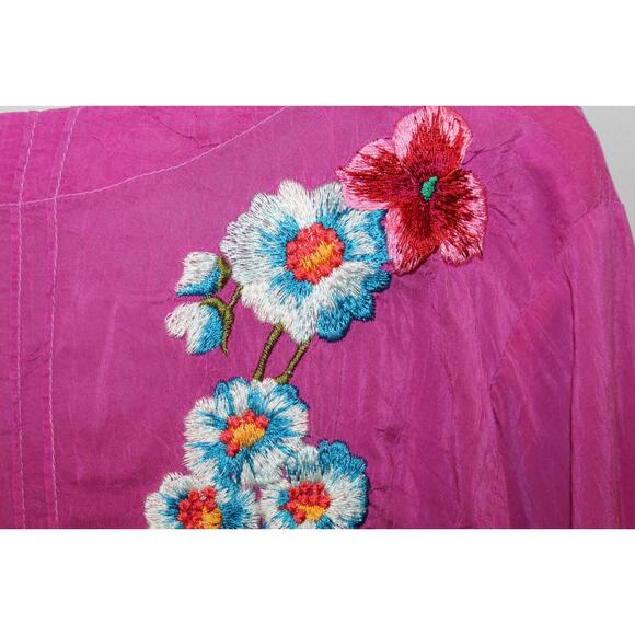 *Damaged* Johnny Was Floral Embroidered Molly Pleated Tunic Plus Size 1X HW6561 - Picture 7 of 14